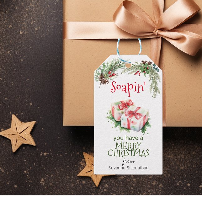 Étiquettes-cadeau Savon de Noël fait main (Créateur téléchargé)