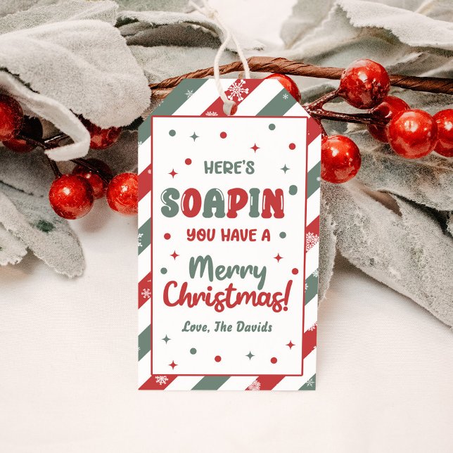 Étiquettes-cadeau Savon main de vacances Joyeux Noël (Créateur téléchargé)