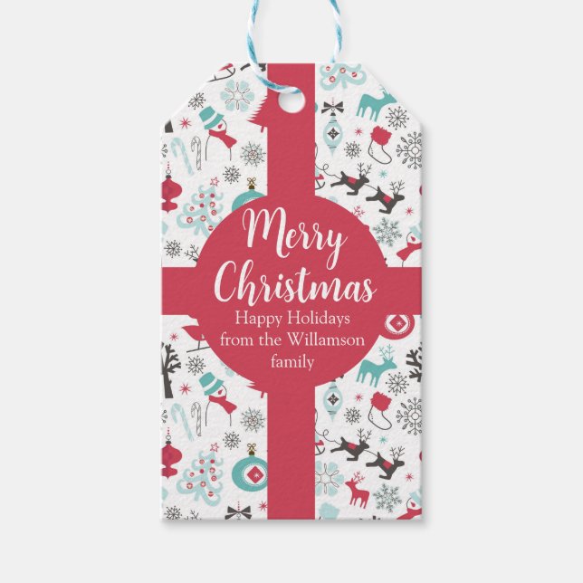 Étiquettes Cadeau Scandinave de Noël (Devant)