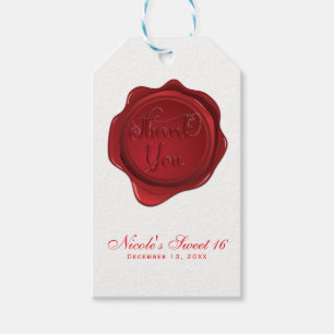 Étiquettes-cadeau Sceau de cire rouge Merci Élégant Formal Party