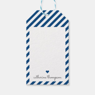 Étiquettes-cadeau Scénario féminin de la Marine moderne Blue Heart