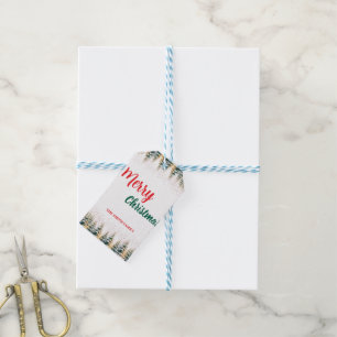 Étiquettes-cadeau Scénario moderne Noël Xmas hiver pin sylvestre ava