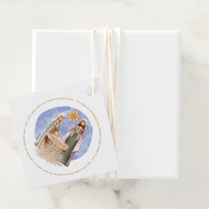 Étiquettes Cadeau Scène De Nativité Éloignée Dans Un Manger Lyrics G