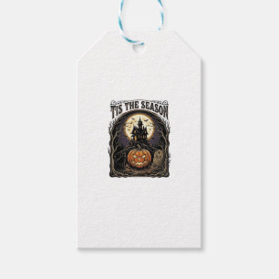 Étiquettes-cadeau Scène de saison vintage citrouille chat Halloween 