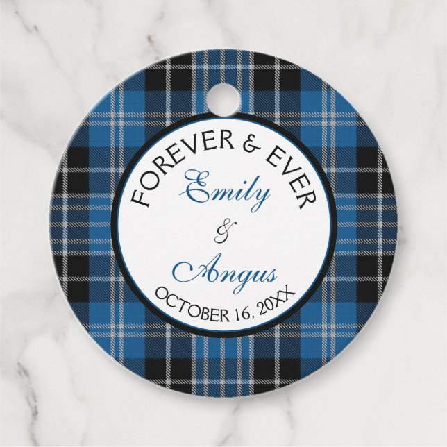 Étiquettes Cadeau Scottish Clarke Clark Tartan Mariage Enregistrer u (Devant)