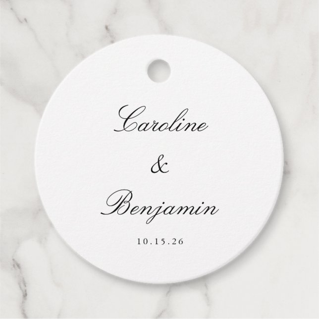 Étiquettes Cadeau Script Classique élégant Mariage élégant Personnal (Devant)