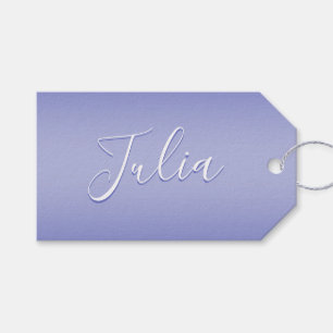 Étiquettes-cadeau Script cursif modifiable Violet blanc et violet