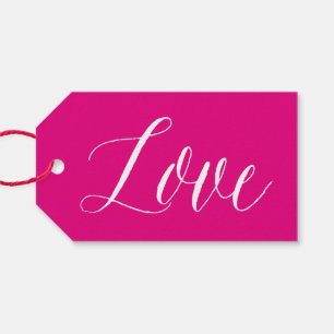 Étiquettes-cadeau Script d'amour Fuchsia Tag cadeau de calligraphi
