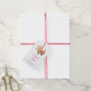 Étiquettes-cadeau Script de remerciement pour douche de mariée aquar