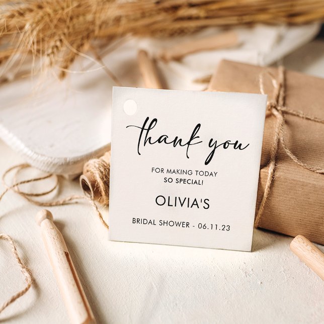 Étiquettes Cadeau Script élégant | Balise Favor du Merci de Fête des (Créateur téléchargé)
