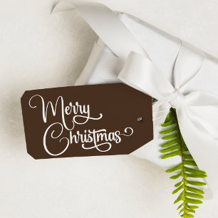 Étiquettes-cadeau Script élégant personnalisé Joyeux Noël personnali