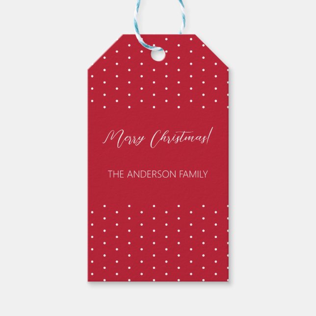 Étiquettes-cadeau Script élégant rouge personnalisé (Devant)