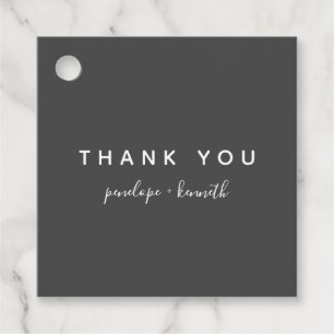 Étiquettes Cadeau Script minimaliste Mariage moderne   Noir et blanc