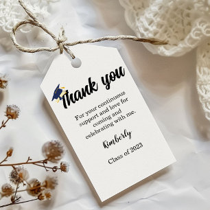 Étiquettes-cadeau Script minimaliste merci Graduation party