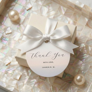 Étiquettes Cadeau Script Minimaliste Moderne Perle 30 ans