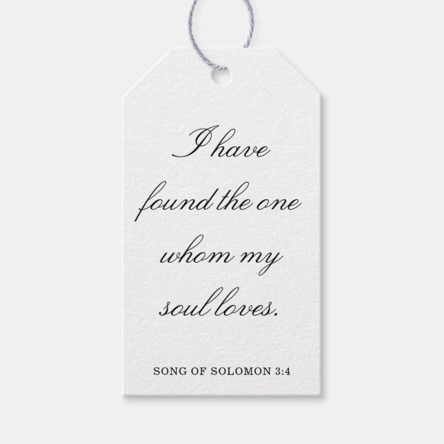 Étiquettes-cadeau Scripture Wedding Centerpiece, Bridal Shower Decor (Devant)