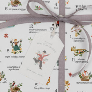 Étiquettes-cadeau Seigneurs sautant 12 Jours de Noël