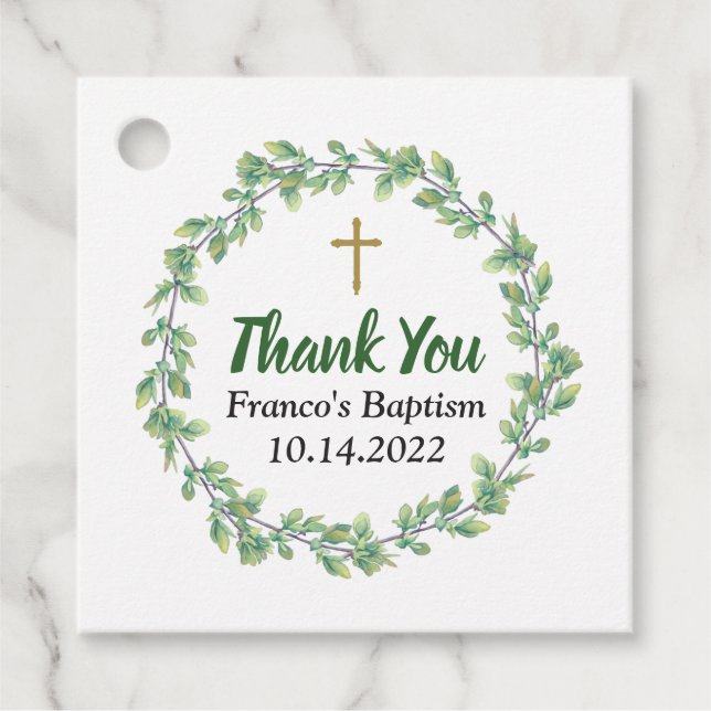 Étiquettes Cadeau Serrure de feuillage vert sur Sticker en marbre (Devant)