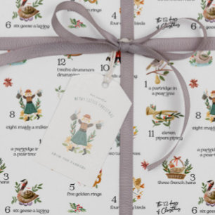 Étiquettes-cadeau Servantes trayant le lait 12 Jours de Noël