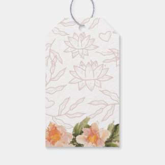Étiquettes-cadeau Serviettes de bienvenue à l'aquarelle florale rose