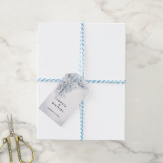 Étiquettes-cadeau Serviettes de mariage hivernal aux baies blanches