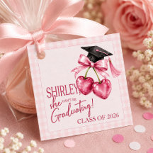 Serviettes de remise des diplômes Cerise, Coquette
