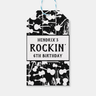 Étiquettes-cadeau Serviettes pour fête d'anniversaire de guitare Roc