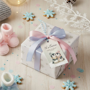 Étiquettes-cadeau Ses jumeaux manchot Baby Shower Fille Garçon