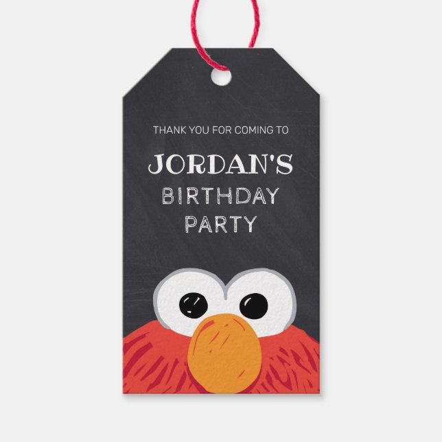 Étiquettes-cadeau Sesame Street Elmo Chalkboard Anniversaire (Devant)