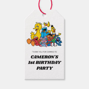 Étiquettes-cadeau Sesame Street Pals Anniversaire Merci