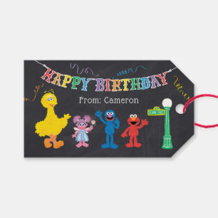 Étiquettes-cadeau Sesame Street Pals Chalkboard Arc-en-ciel Annivers