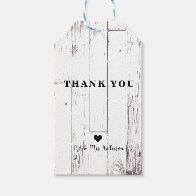 Étiquettes-cadeau Shabby Chic Bois Blanc Rustique Agritourisme Grang (Devant)