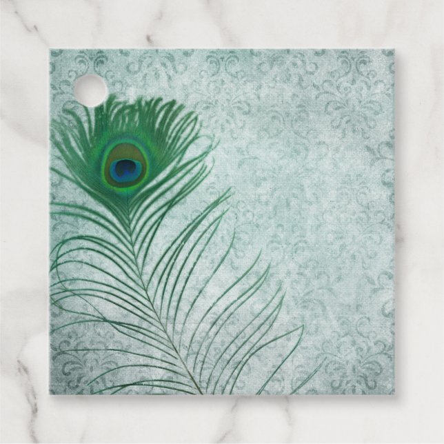 Étiquettes Cadeau Shabby Peacock Feather Scrapbook Embellisment (Devant)