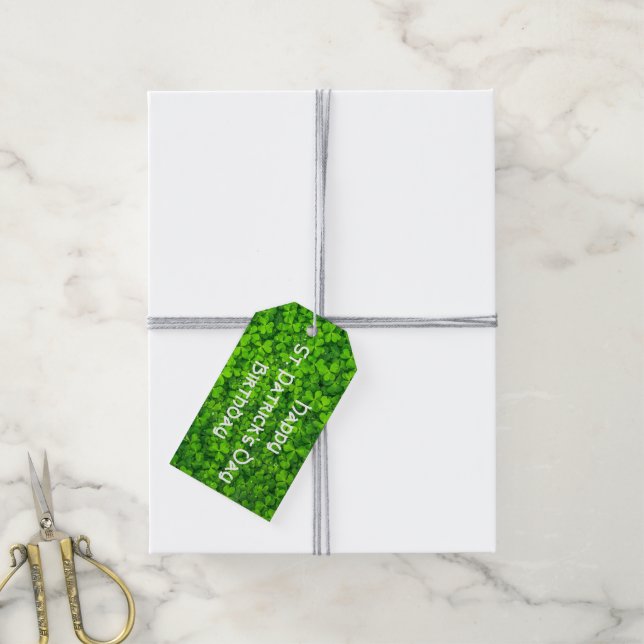Étiquettes-cadeau Shamrock Clover Feuilles St. Patrick's Day Anniver (Avec de la ficelle)