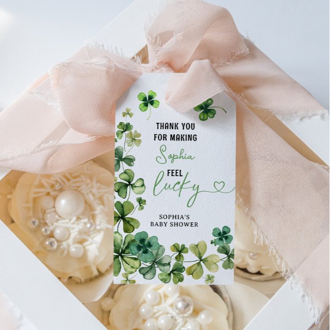 Étiquettes-cadeau Shamrock de Baby shower Lucky Charm (Créateur téléchargé)