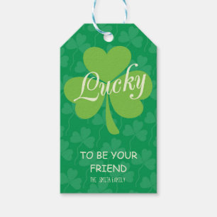 Étiquettes-cadeau Shamrock Lucky Friend St. Patrick's Day