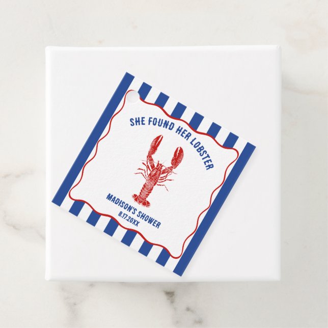 Étiquettes Cadeau She Found Her Lobster Nautical Bridal Shower (En situation)