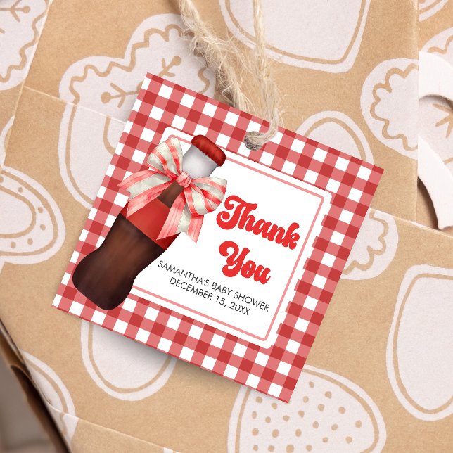 Étiquettes Cadeau She's Ready to Pop Baby Shower Square (She's Ready to Pop Cola Baby Shower Favor Tags)