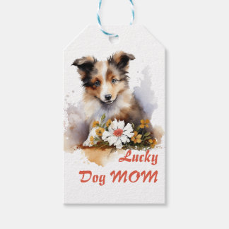Étiquettes-cadeau Shetland Sheepdog Chiot Pet Aquarelle