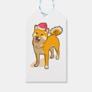 Étiquettes-cadeau Shiba Inu Santa Claus Chien Noël