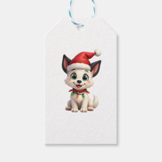 Étiquettes-cadeau Shih Tzu Santa Christmas Tree Lights Xmas Dog Love