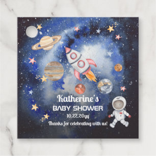 Étiquettes Cadeau Shower Baby Boy Rocket Planets