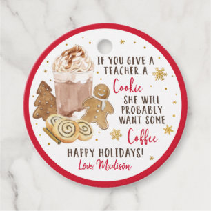 Étiquettes Cadeau Si Vous Donnez Un Café D'Hiver À Un Enseignant