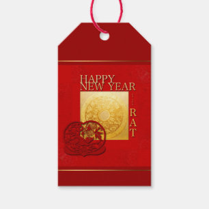 Étiquettes-cadeau Signes Zodiac Rat Papercut Chine Année 2020 GT