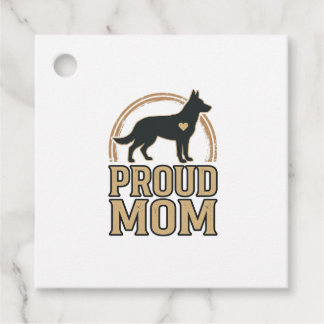 Étiquettes Cadeau Silhouette de chien de mère fière Design vectoriel