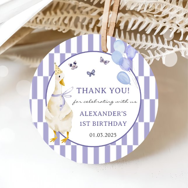 Étiquettes Cadeau Silly Goose 1er anniversaire (Créateur téléchargé)