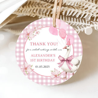 Étiquettes Cadeau Silly Goose 1er anniversaire