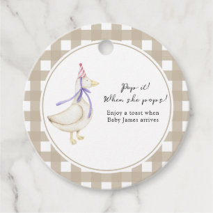 Étiquettes Cadeau Silly Goose Baby shower Pop it! Quand elle apparaî