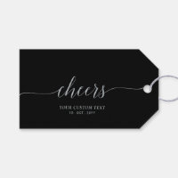 Silver & Black Elegant Script Cheers Event Party