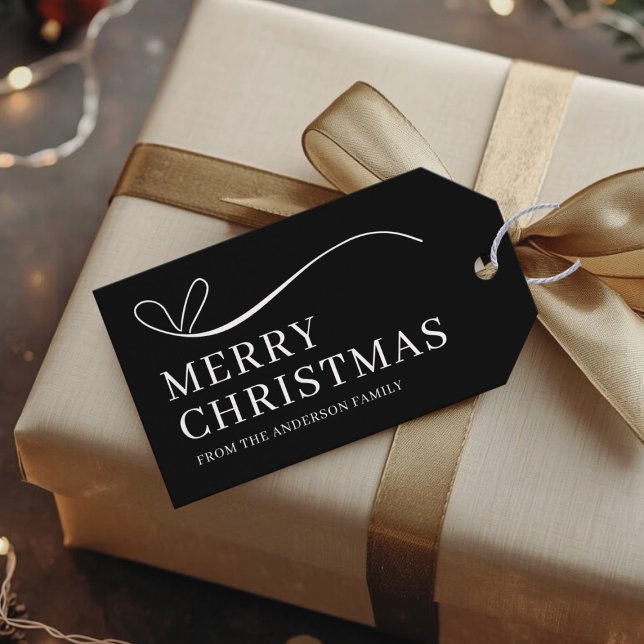 Étiquettes-cadeau Simple black modern Merry Christmas  (Créateur téléchargé)
